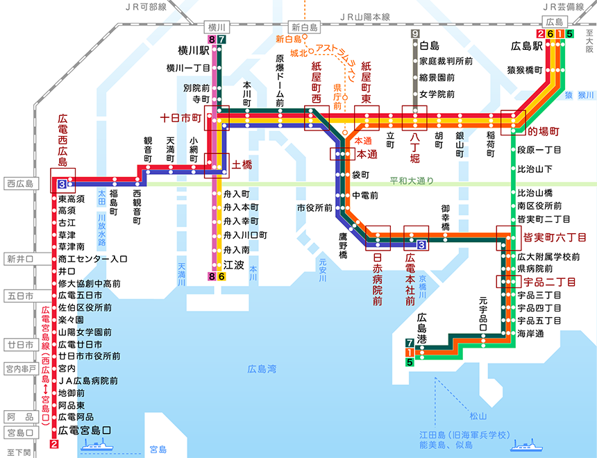 広島市中心部エリア：4号線｜バス情報：路線バス｜広島電鉄