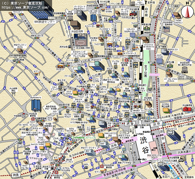 ソープ（渋谷区/サービス店・その他店舗）の地図｜地図マピオン