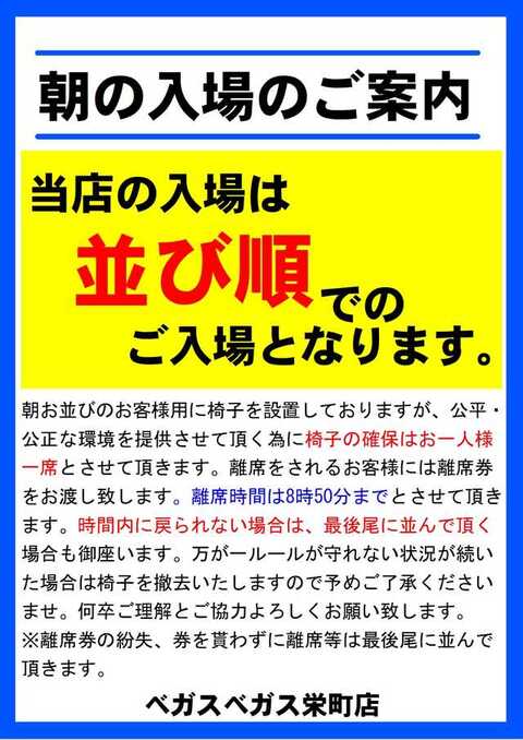 7/5ベガスベガス栄町店】5の付く日→集計結果 : 札幌・道央スロットアナライズ