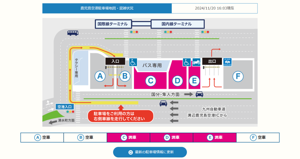 鹿児島空港の駐車場が混雑しているのはいつ？空いている時間や近隣パーキングは？ | 混雑サーチ