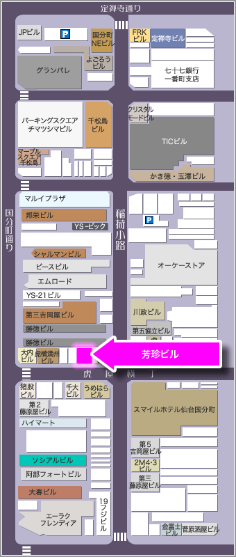 国分町グルメ GUIDE MAP