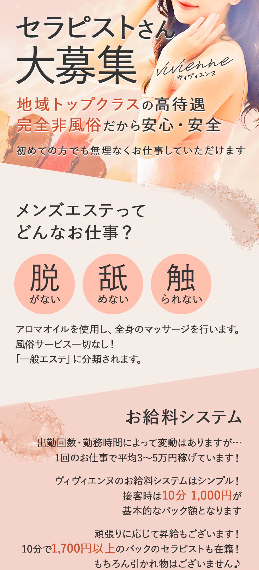 メンズエステの平均時給や月収とは？出勤数別に解説 - メンエスインフォメーション