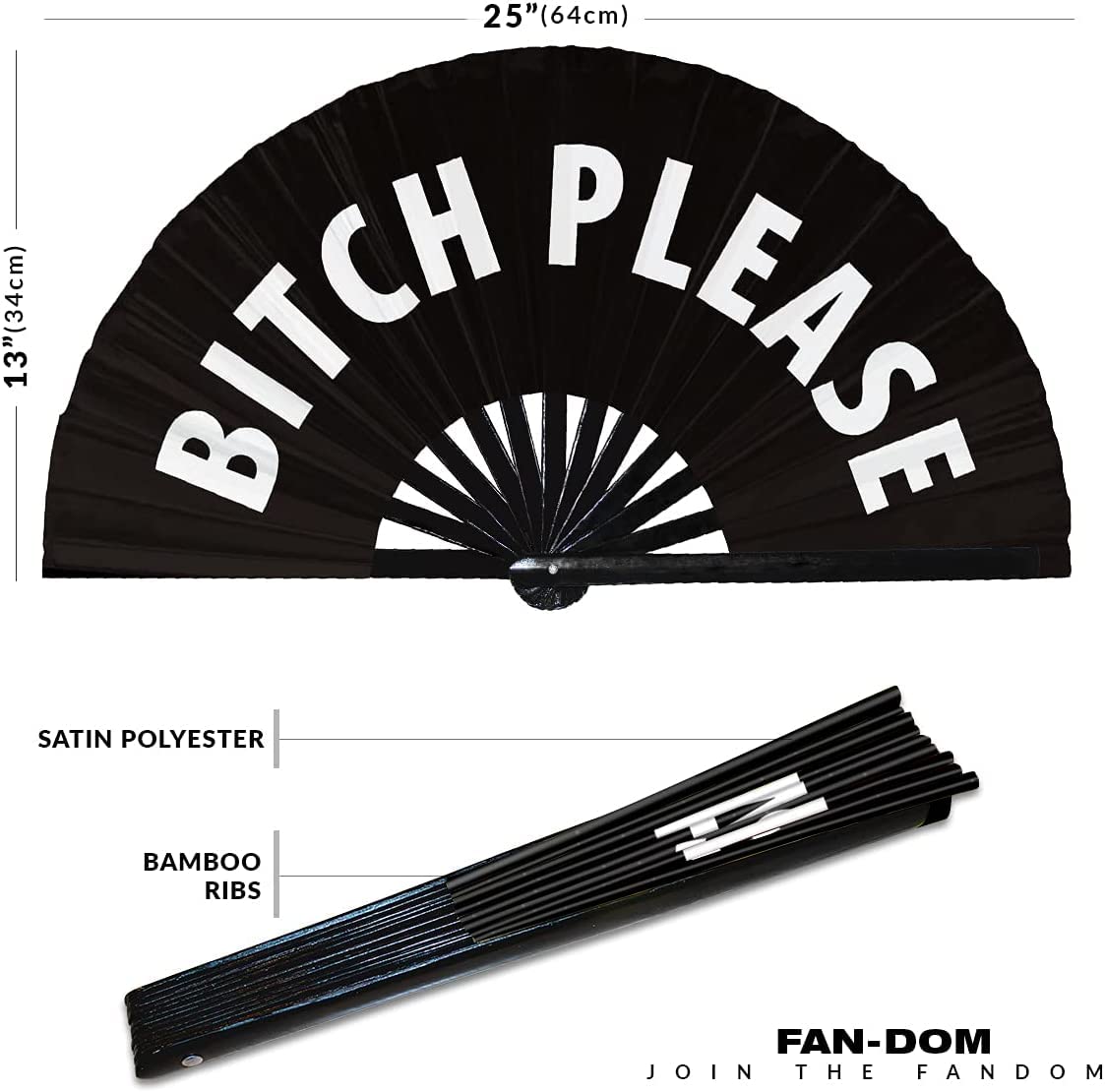 Bitch Please Large Hand Fan